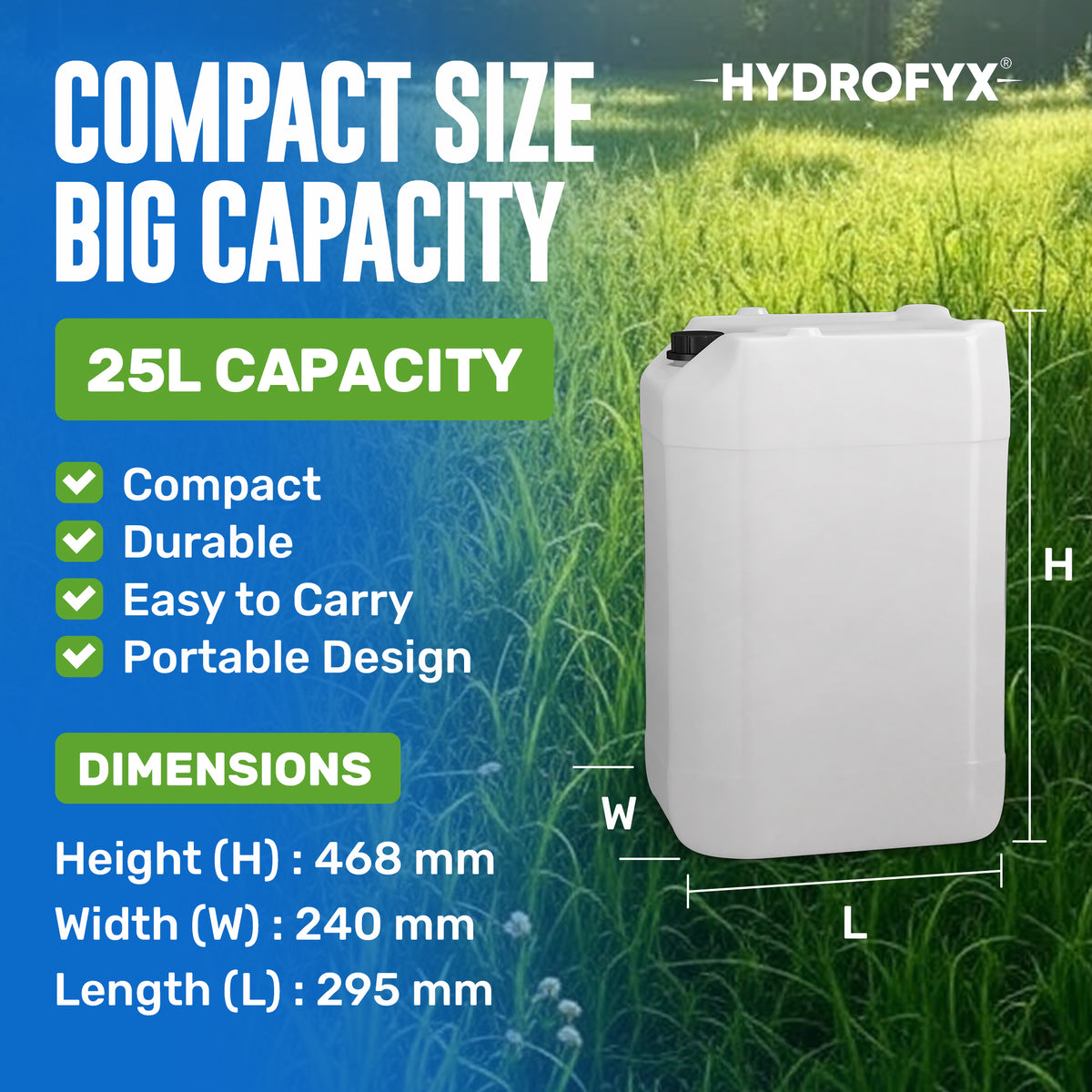 25L HDPE Plastic Container – Stackable, Food-Safe, Chemical-Resistant