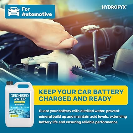 Deionised water for car battery top up and automotive use UK