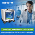 HYDROFYX 1000 litre IBC distilled water for laboratory and analytical applications – high purity water for testing and technical processes